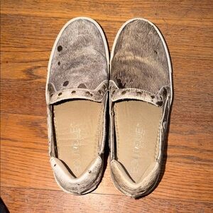 Corkys Kids Slip-On Sneakers - Brown and White